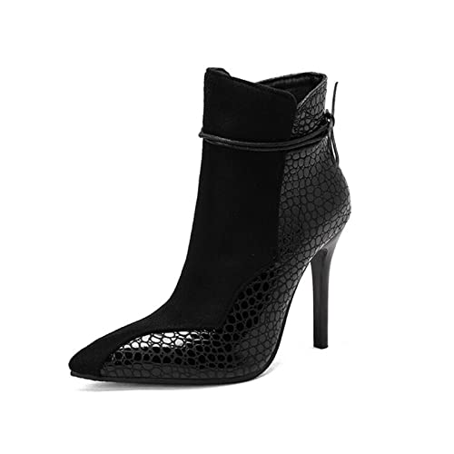 Bottines talon aiguille 11cm bout pointu élasthanne pour pole dance et soirée