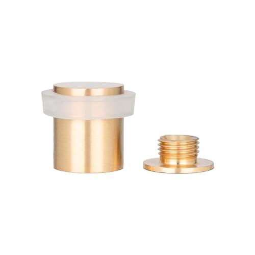 EVI Door Stops |Brass Door Stopper - Screw Fastening - White Rubber Protector - 0.79 x 0.99 Inch Door Stop