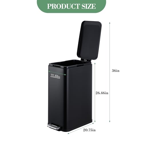 Caneca de basura rectangular de acero inoxidable 13.2 gal miniatura 2
