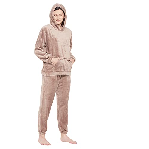 Image of CAMEY Women's Wool Solid Top and Pajama Set (WNT-03 Beige Free Size)
