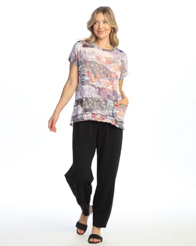 Jess & Jane Scrapbook Crushed Short Sleeve Pocket Tunic Top2