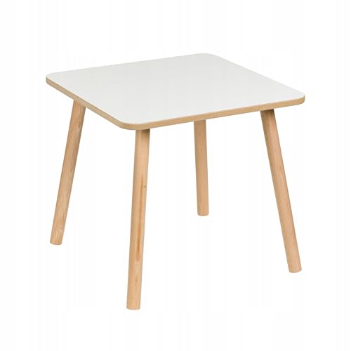 PlayPals Furniture Mesa infantil de 50 x 50 x 47 cm – Mesa cuadrada de madera para habitación infantil | Mesa de juego y aprendizaje de tablero de fibra de densidad media