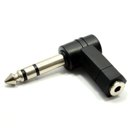 3,5 mm Jack Femelle vers 6,35 mm Stéréo Jack Droit Angle Fiche Adaptateur