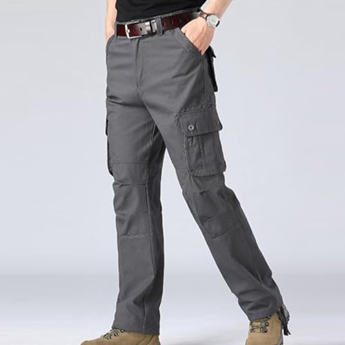 DESKABLY Lightweight Cargo Pants for Men Relaxed Fit Baggy Work Pants Hiking Casual Straight Cut Trousers with Multi Pockets4