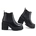 firelli Women Fashion Chelsea Boots Platform Boots Classic Ankle Booties (9.5,Black)