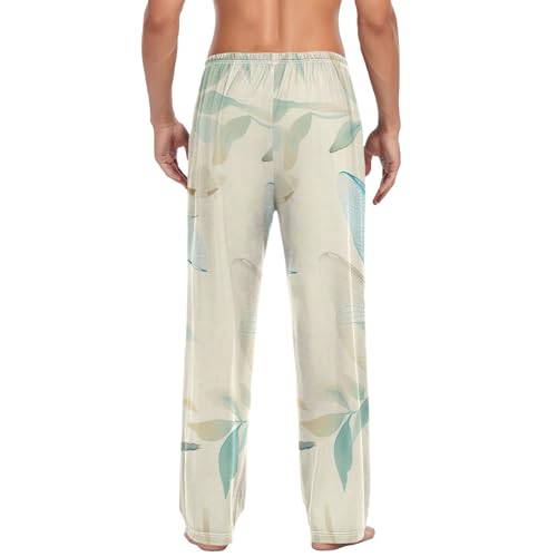 Men's Pajama Pants Watercolor Dragonflies Sleep Pajama Lounge Pant with Pockets, Elastic Waistband2
