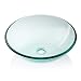 Tempered Glass Vessel Bathroom Vanity Sink Round Bowl, Clear Color