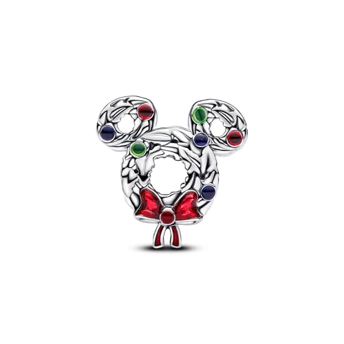 PANDORA Charm 793531C01 Mickey corona navideña