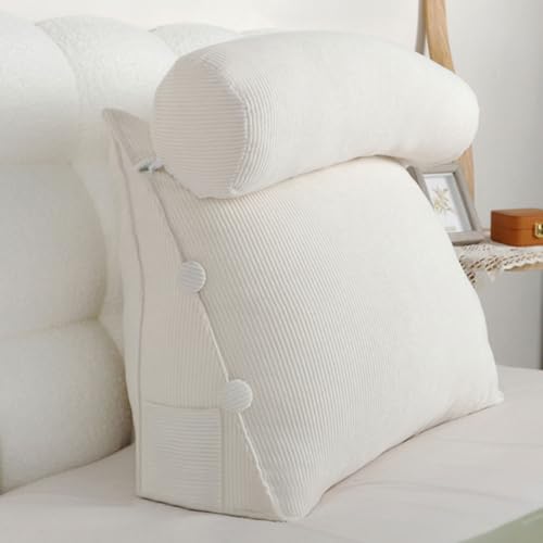 Coussin de lecture compensé triangulaire contre le mal de dos au lit
