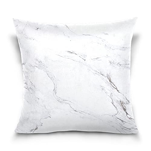 クッションカバー おしゃれ 装飾枕カバー 大理石柄 北欧風 マーブル 白色 ホワイト 座布団カバー ソファ背当てカバー 45×45cm 1枚セット 人気 抱き枕カバー 正方形 角型