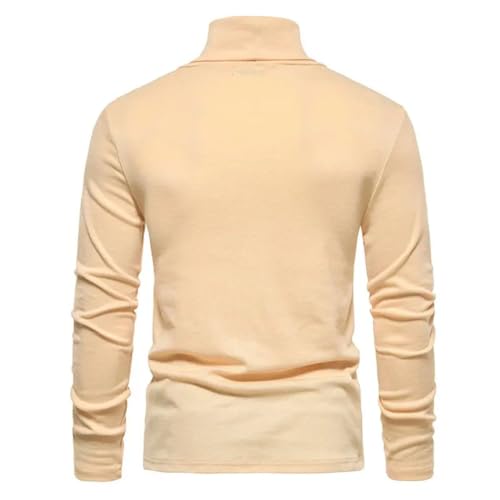 Men's Winter Turtleneck Sweater Fashion Slim Fit Knitted Solid Color Casual Pullover3