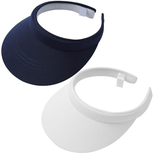 Image of 2 Pack Visor Women Men Sun Hat Clip On Visors Adjustable Sport Wide Brim Cap