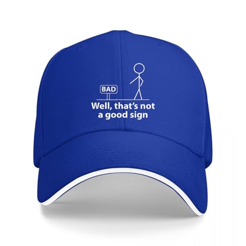 HOROMKE Well Thats Not A Good Sign Funny for Men Funny Graphic Baseball Cap, Blu, Taglia unica