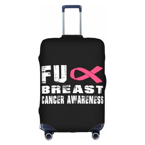 Travel Luggage Cover Fuck Breast Cancer Awareness Fashion Washable Baggage Suitcase Protector Fit For Luggage Large