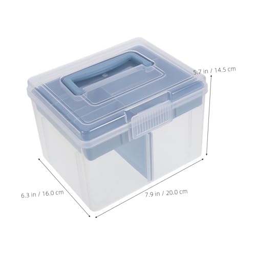Caja organizadora de monedas de plástico azul miniatura 2