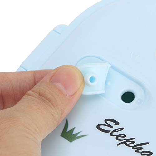 Yechiry Aislada, Caja de Acero Inoxidable a Prueba de Fugas para Niños, Diseño Práctico de 650ml con Cuchara (Elefante azul sólido)