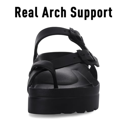 women39s platform sandals with arch support comfortable foam slides summer beach sandals with adjustable buckle