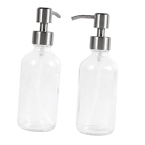 FIXOSHEE - FIXOSHEE Nachfüllbare Duschgelflasche Aus Glas Mit Edelstahldüse Lotionflasche Leerer Shampoobehälter Toilettenartikelbehälter Für Reisen Camping Und Zuhause
