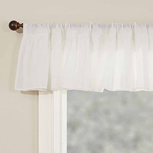Piper Classics Elizabeth Ruffled Valance Curtain, 72" X 16", Antique Soft White, Soft & Draping, Semi-Sheer, Vintage Farmhouse Style #TOP11