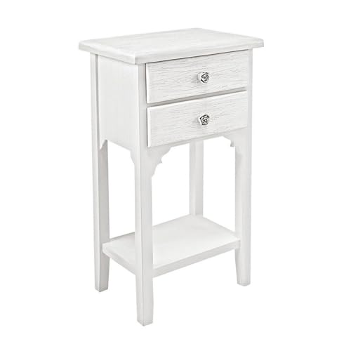 Decor Space Mueble Blanc con estructura de madera MDF con 2 cajones para interiores