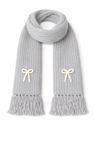 Image of KB STAR Cute Bow Women Casual Luxurious Premium Checkered Acrylic Woolen Muffler /Scarf /Stole for Winter