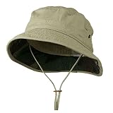 e4Hats.com Big Size Camouflaged Brim Cotton Washed Bucket Hat - Khaki XL-2XL