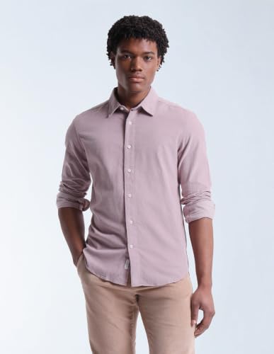 Image of Flying Machine Purple Solid Cotton Corduroy Regular Fit Long Sleeve Men's Shirt