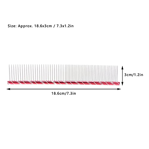 Kam voor Het Verzorgen van Huisdieren, Dunne en Dichte Dubbele Tand Open Knoop Kam, Hulpmiddel voor Het Verzorgen van Huisdieren voor Lang- en Kortharige Honden, Katten en Andere Huisdieren(Rood) - Afbeelding 6