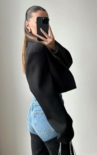 PIRAL Women's Bicolor Chap Jeans – High-Rise Straight Fit, Two-Toned Denim (Blue/Black), 100% Cotton, 33” Inseam4