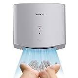 AIKE Händetrockner 10 Sekunden Trocknen Energiesparend Kommerziell Elektrischer Händetrockner Automatisch für Küche Badezimmer Toilette AK2630S 220V 1400W Silber