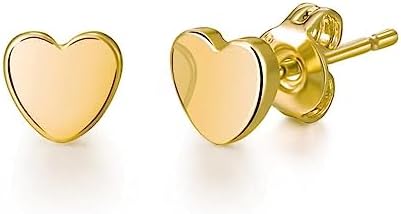 Philip Jones Gold Plated Heart Stud Earrings