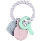 Kalovin Teether Rings, Silicone Sensory Teething Ring with Keys Design Toys, Baby Teether Links, Foo