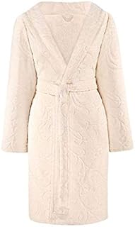 creamy ecru terry long women's bathrobe SHARLY natural cotton - 100% cotton