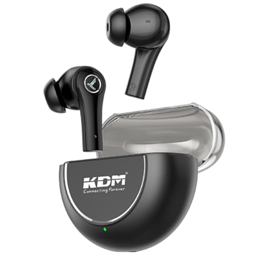 Image of KDM - E5 Smilepods Truly Wireless in Ear Earbuds with 30hrs Playtime, ENC, Voice Changing, Low Latency, Buds TWS, Black
