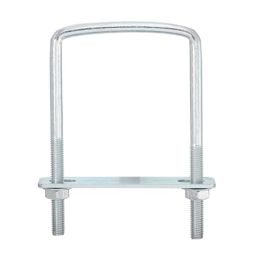 Image of uxcell Square U-Bolts, 8 Sets 90mm Inner Width 130mm Length M8 Zinc-Plated Carbon Steel U Clamp Bolt with Nuts and Plates, for Boat Trailer
