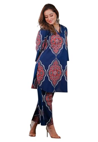 Kurta pour femme LookMark ensemble pantalon en viscose bleu pour éviter la chaleur