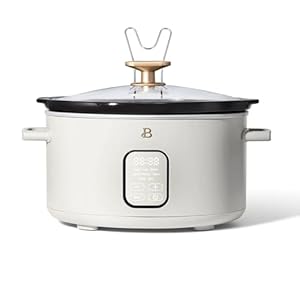 Beautiful 6 Qt Programmable Slow Cooker, Black Sesame by Drew Barrymore (White Icing)