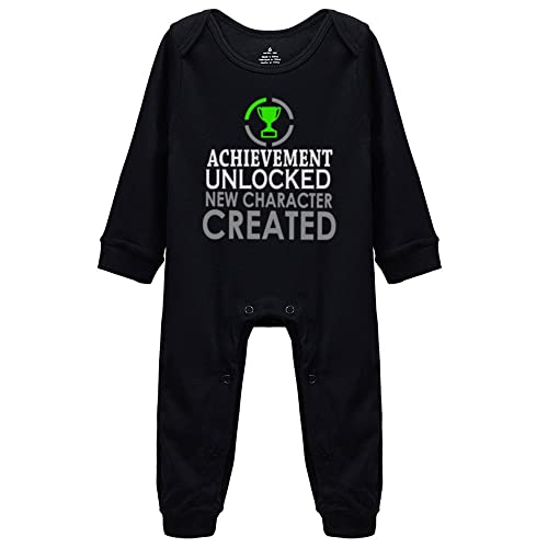 Achievement Unlocked New Character Created Baby Cartoon Long Sleeve Bodysuit Rompers