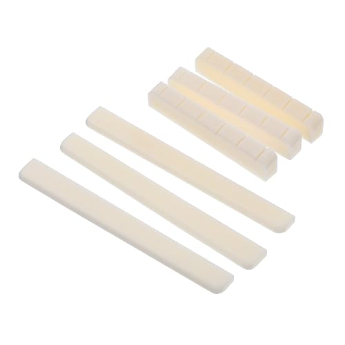 GALPADA 3 Pairs String Acoustic Guitar Natural Cow Bone Bridge Saddle Nut Replacement for Enhanced Comfort Ergonomic Design Easy Installation Improves Sound Quality for All Players