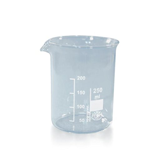 12 x 250ml Becherglas aus hitzefestem Borosilikatglas, graduiert, mit Ausguss, niedrige Form * Messbecher, Bechergläser, Laborglas, Laborbecher *