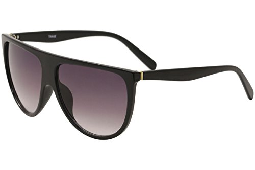 Black With Grey Gradient Lens Fashion Square Sunglasses 61mm