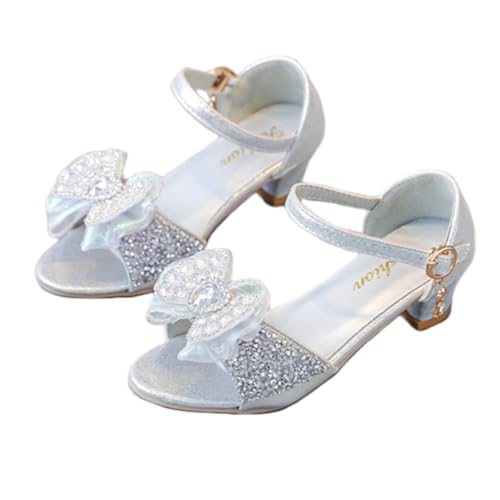 Girls Low Heels Rhinestone Princess Sandals Bowknot Mary Jane Shoes Wedding Party