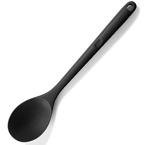 U-Taste 33.9 cm extra langer Silikon Löffel, 315℃ Hitzebeständiger BPA-freier massive Kochlöffel, antihaftbeschichteter nahtloser Küchen...
