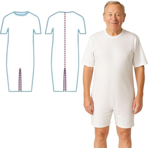 Pyjama anti-couches unisexe OrtoPrime à manches courtes pour homme gériatrique hospitalisé