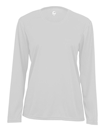 Badger Sport C2 White Ladies Medium Long Sleeve Wicking Tee
