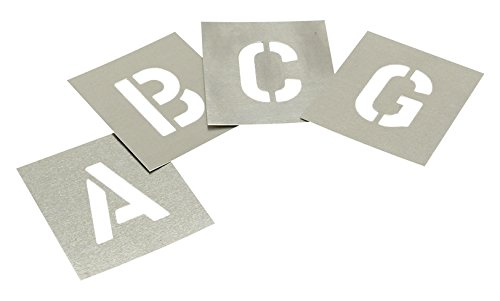 Pochoirs zinc lettres 5,1 cm pour marquage industriel
