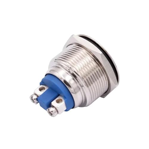 Luz indicadora LED de metal 22mm azul 12V con terminal de tornillo para panel 6