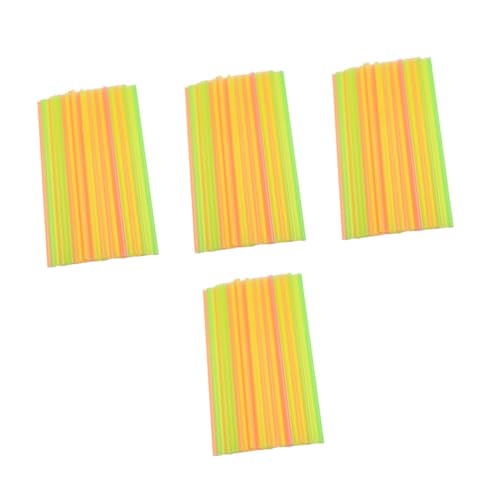 Pitillos desechables de plástico color amarillo 25 cm miniatura 1