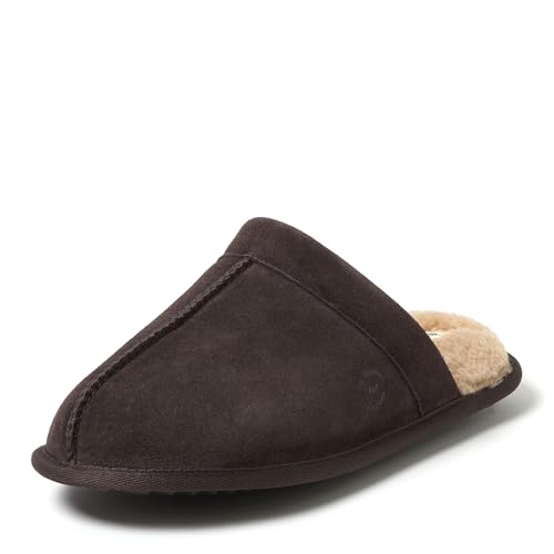 Image of Dearfoams Men's Bradford Genuine Suede House Shoe Scuff Slipper | Casual Slippers