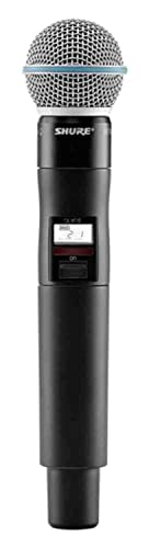 Shure QLXD2/B58 Handheld Transmitter with BETA 58A Vocal Mic Capsule - for use with QLX-D Digital Wireless Microphone Systems, Receiver Sold Separately | G50 Band (QLXD2/B58=-G50)